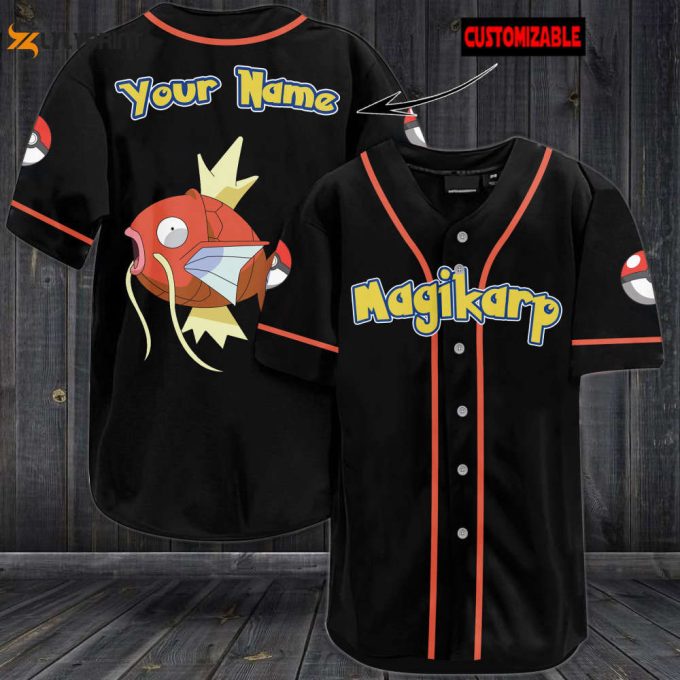 Personalized Magikarp Baseball Jersey 1