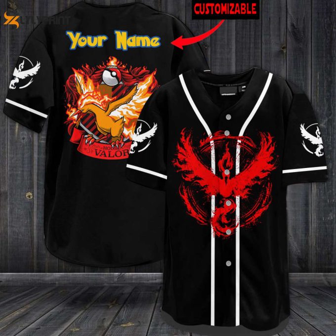 Personalized Moltres House Valor Baseball Jersey 1