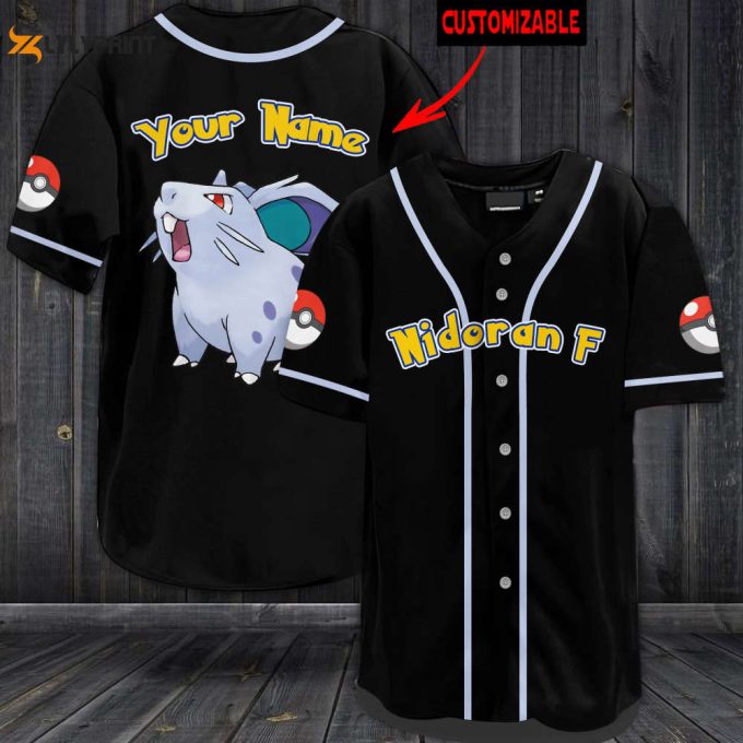 Personalized Nidoran F Baseball Jersey 1