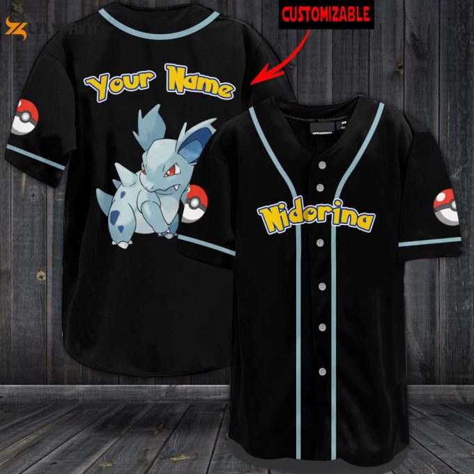 Personalized Nidorina Baseball Jersey 1