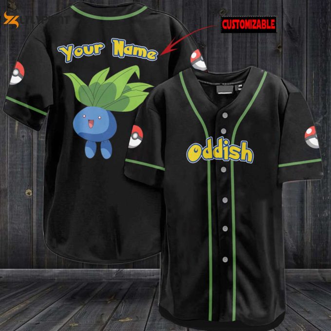 Personalized Oddish Baseball Jersey 1