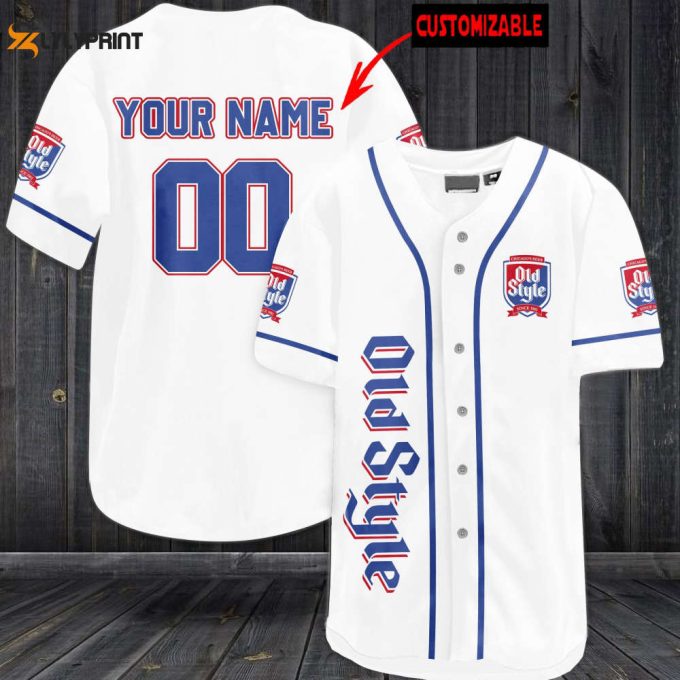 Personalized Old Style Beer Baseball Jersey 1