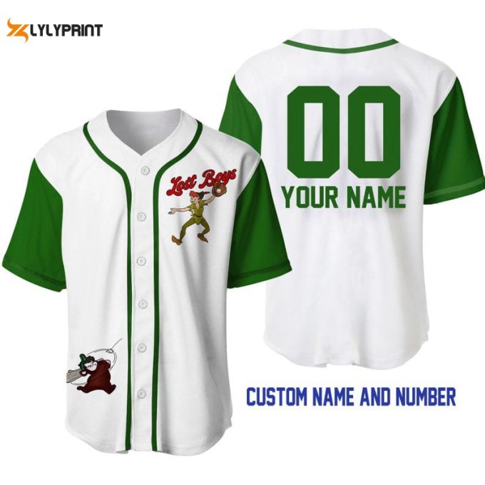 Personalized Peter Pan Lost Boys All Over Print Baseball Jersey 1