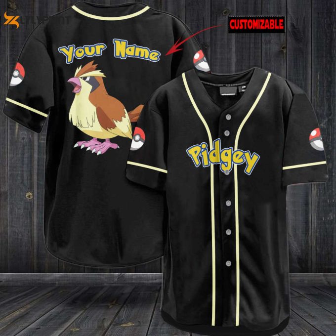 Personalized Pidgey Baseball Jersey 1