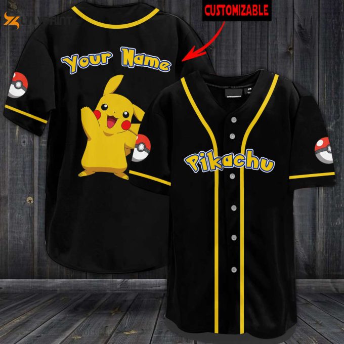 Personalized Pikachu Baseball Jersey 1