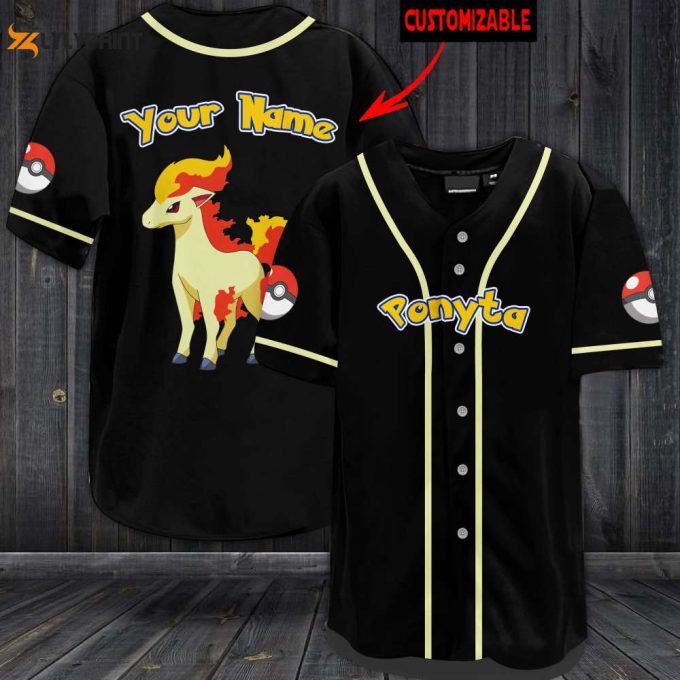 Personalized Ponyta Baseball Jersey 1