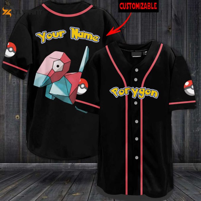 Personalized Porygon Baseball Jersey 1