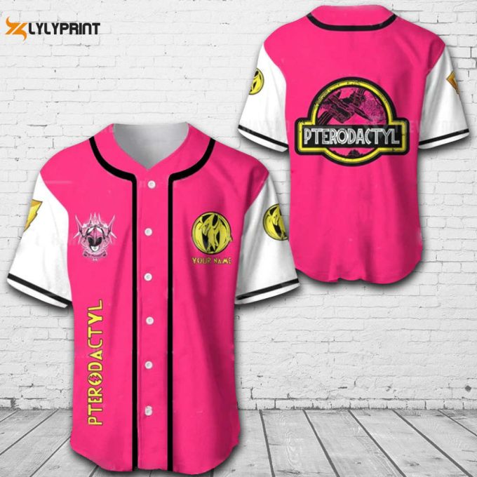 Personalized Pterodactyl Power Rangers All Over Print Unisex Baseball Jersey 1