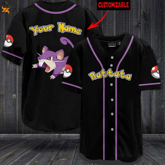 Personalized Rattata Baseball Jersey 1