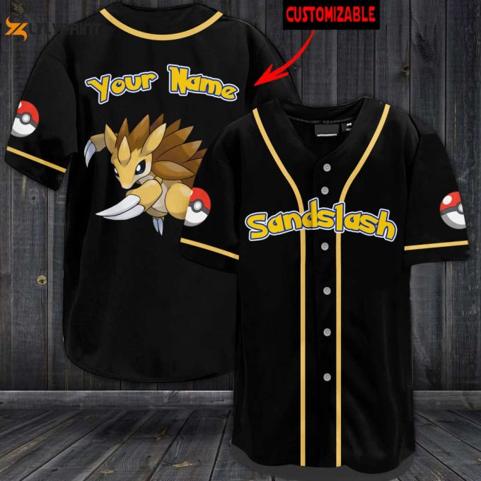 Personalized Sandslash Baseball Jersey 1