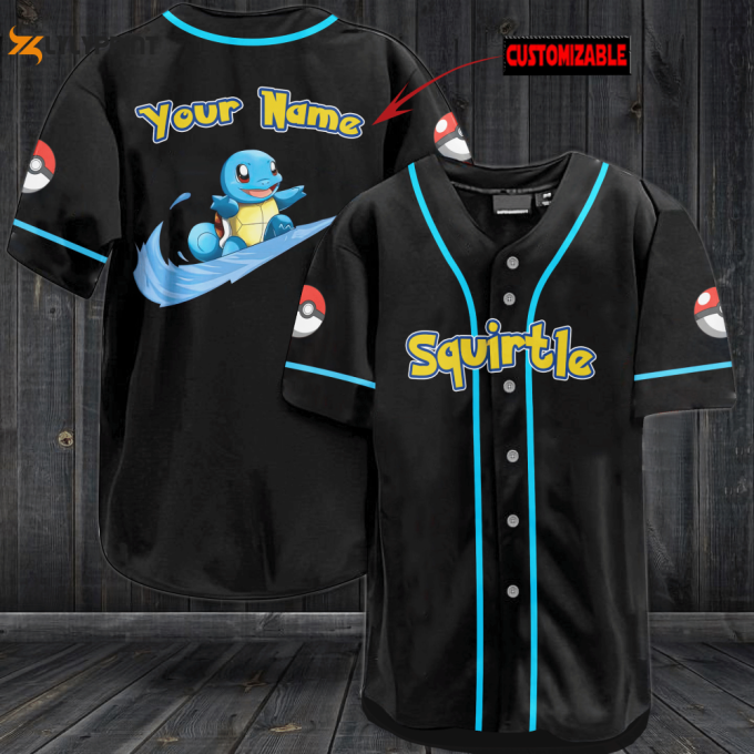 Personalized Squirtle Baseball Jersey 1