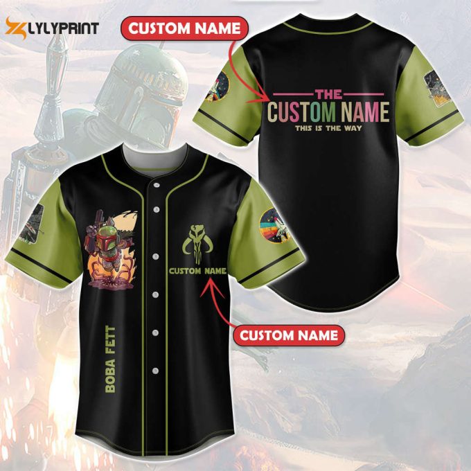 Personalized Star Wars Boba Fett This Is The Way All Over Print Unisex Baseball Jersey 1