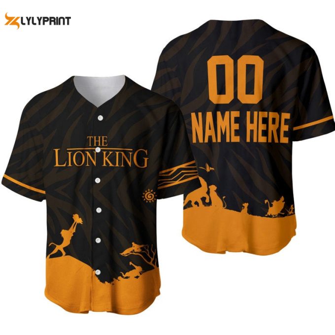 Personalized The Lion King Iconic Scene All Over Print Baseball Jersey 1