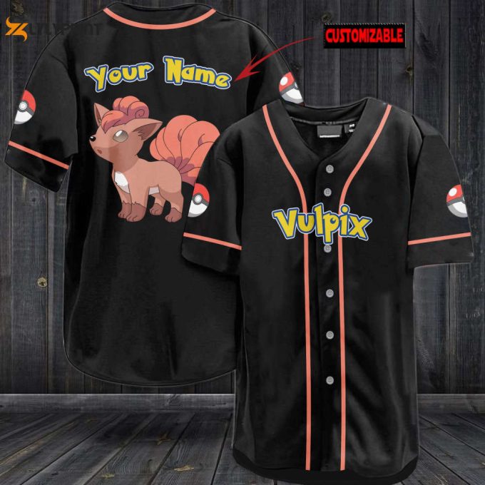 Personalized Vulpix Baseball Jersey 1