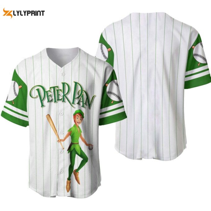 Peter Pan All Over Print Pinstripe Baseball Jersey - Gift For Men Women 1