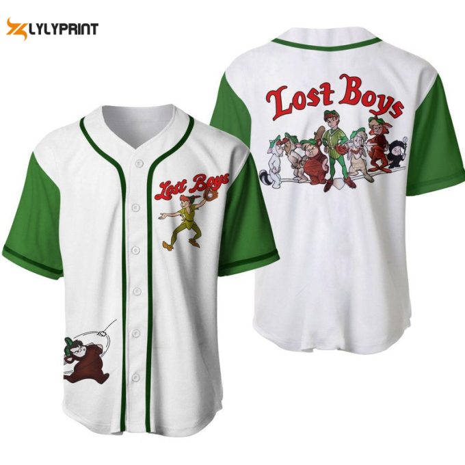 Peter Pan Lost Boys All Over Print Baseball Jersey 1