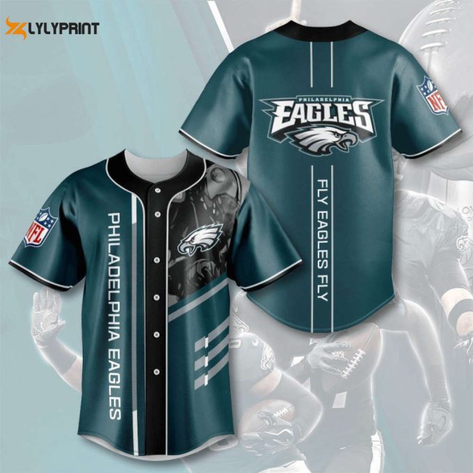 Philadelphia Eagles Football Team All Over Print 3D Baseball Jersey 1