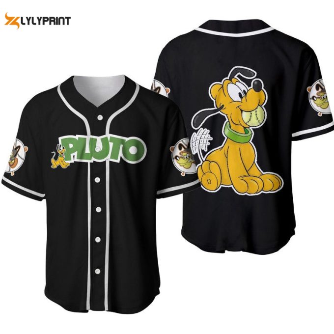 Pluto Dog Disney Cartoon Graphics All Over Print Unisex Baseball Jersey 1