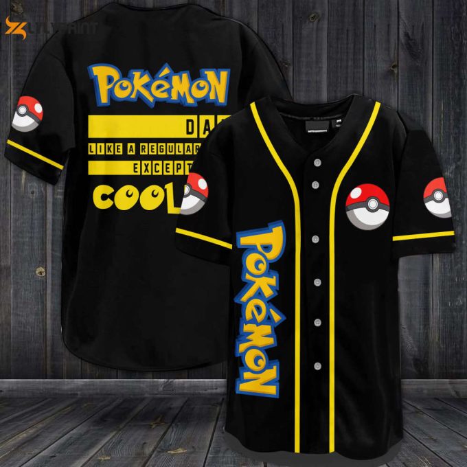 Pokemon Dad Like A Regular Dad Except Way Cooler Baseball Jersey - Gift For Men Women 1