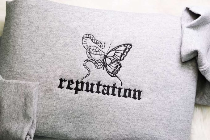 Reputation Ts Embroidered Sweatshirt,Reputation Snake Ts Inspired Sweatshirt, Taylor Swiftie Gift, Butterfly Snake Swiftie Reputation Shirt 2