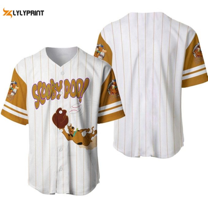 Scooby Doo Dog All Over Print Pinstripe Baseball Jersey 1