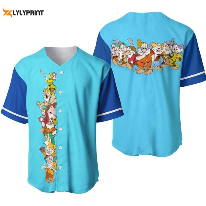 Seven Dwarfs Snow White All Over Print Baseball Jersey 1