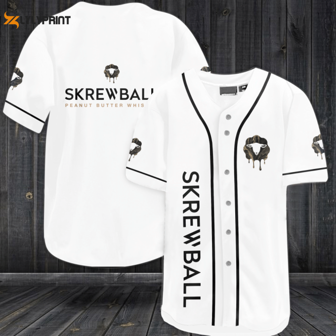 Skrewball Peanut Butter Whiskey Baseball Jersey - Gift For Men Women 1