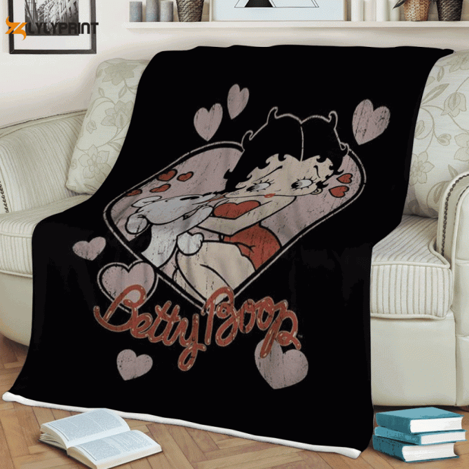 So Cute Betty Boop With Pet Christmass Lover Sherpa Fleece Quilt Blanket Bl1435, Gift For Fan Home Decor, Gift For Fan Home Decor 1