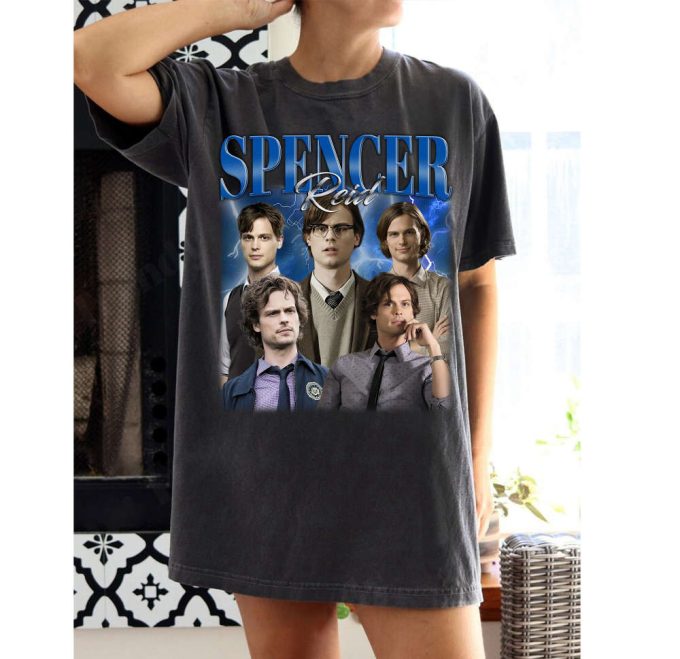 Spencer Reid T-Shirt: Casual Unisex Tee For College With Sweater Design 2