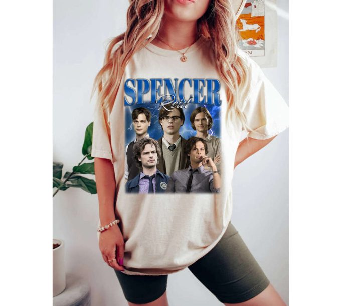 Spencer Reid T-Shirt: Casual Unisex Tee For College With Sweater Design 3