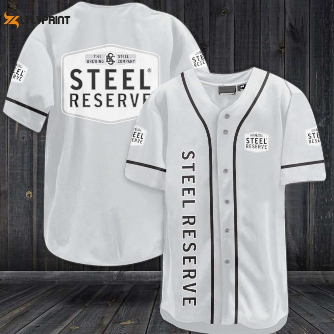 Steel Reserve All Over Print Unisex Baseball Jersey - Light Gray 1