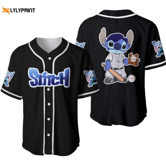 Stitch Disney Cartoon Graphics All Over Print Unisex Baseball Jersey 1