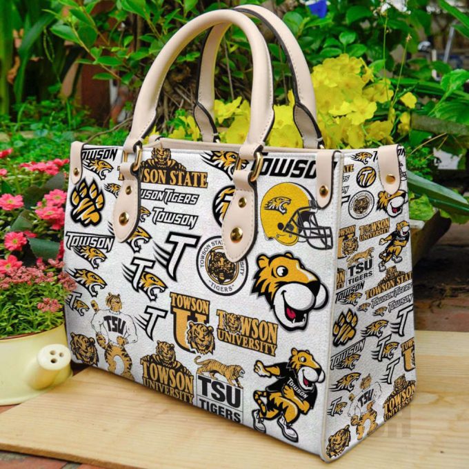 Towson Tigers Leather Handbag Gift For Women 2