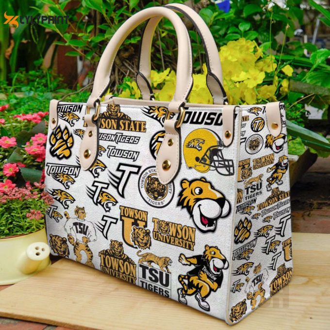 Towson Tigers Leather Handbag Gift For Women 1