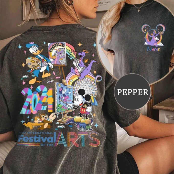 Two-Sided Epcot International Festival Of The Arts 2024 Comfort Colors Shirt, Custom Mickey &Amp; Friends Figment Shirts, Epcot Family Shirts 2