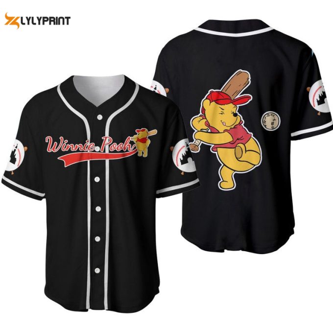 Winnie Pooh Disney Cartoon Graphics All Over Print Unisex Baseball Jersey 1