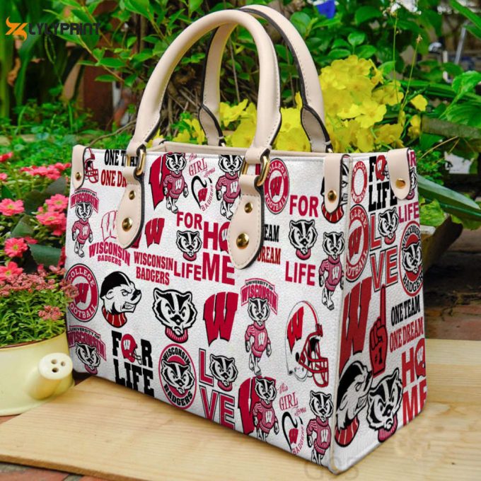 Wisconsin Badgers Leather Handbag Gift For Women 1