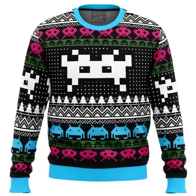 Get Festive With Christmas Space Invaders Ugly Sweater – Perfect Holiday Attire 2