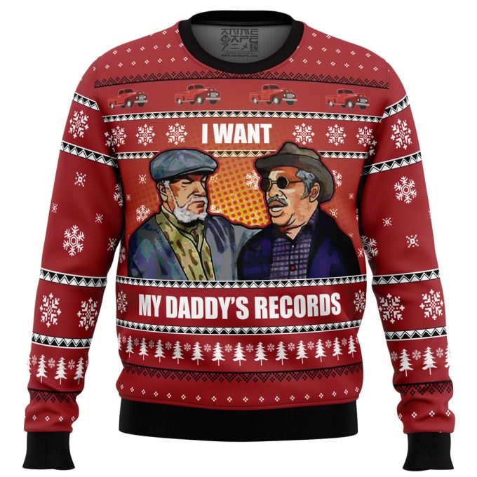 I Want My Daddy’s Records Sanford And Son Ugly Christmas Sweater - Unique And Festive Holiday Apparel 1