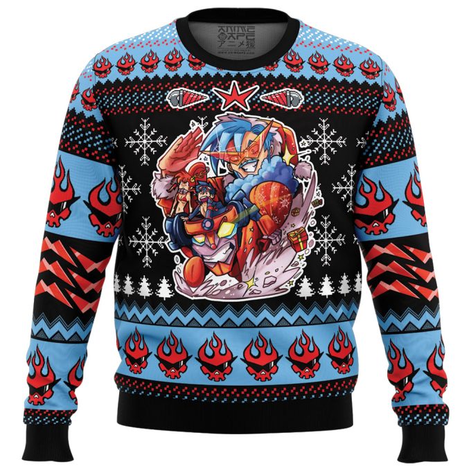 Get Festive With The Tengen Toppa Gurren Lagann Ugly Christmas Sweater - Perfect For Christmas Parties! 1