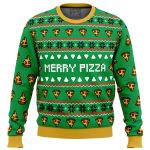 Merry Pizza Ugly Christmas Sweater: Festive & Fun Pizza Design for a Memorable Holiday Look!