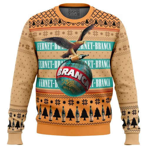 Fernet Branca Ugly Christmas Sweater: Festive and Stylish Holiday Attire for Fernet Lovers!