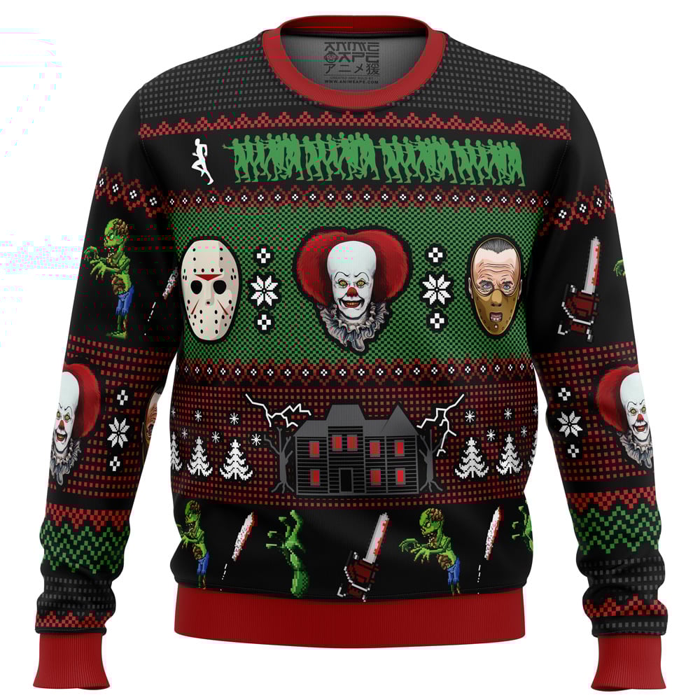 Spooktacular Classic Horror Ugly Christmas Sweater – Perfect for Festive Thrills! Spooktacular Classic Horror Ugly Christmas Sweater – Perfect for Festive Thrills!