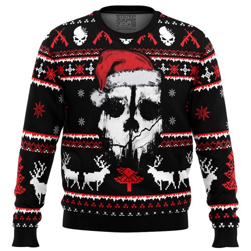 Get Festive with Ghost Call of Duty Ugly Christmas Sweater – Perfect for Gamers & Holiday Enthusiasts!