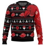 Get Festive with Itachi Crow Akatsuki Ugly Christmas Sweater – Perfect Holiday Gift for Anime Fans!