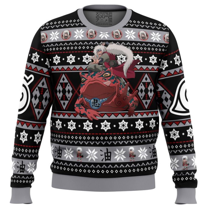 Get Festive With Christmas Jiraiya Shippuden Ugly Sweater – Perfect For Holiday Celebrations!