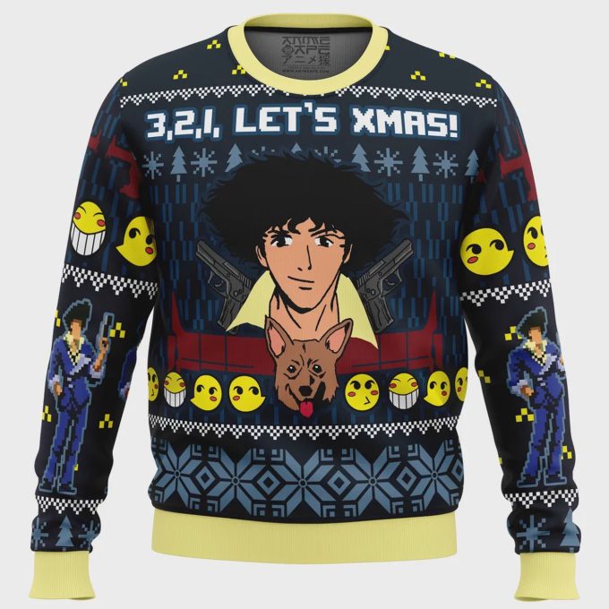 Get Festive With 3 2 1 Let’s Xmas! Cowboy Bebop Ugly Christmas Sweater