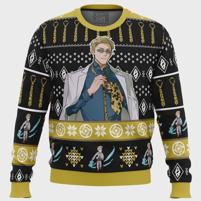 Get Festive With 7:3 Sorcerer Nanami Kento Jujutsu Kaisen Ugly Christmas Sweater 2