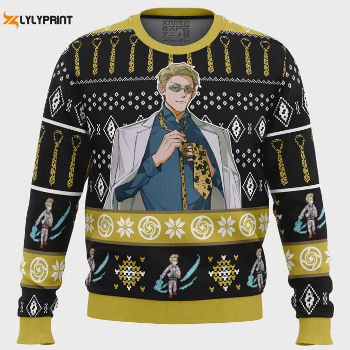 Get Festive With 7:3 Sorcerer Nanami Kento Jujutsu Kaisen Ugly Christmas Sweater 1