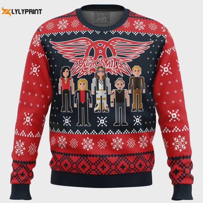 Rock Your Holidays With An Aerosmith Ugly Christmas Sweater - Limited Edition Festive Apparel 1